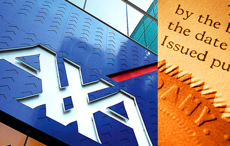 Bluevault AXA-XL Building And Insurance Certificate