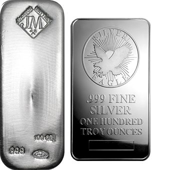 100 oz Silver Bars